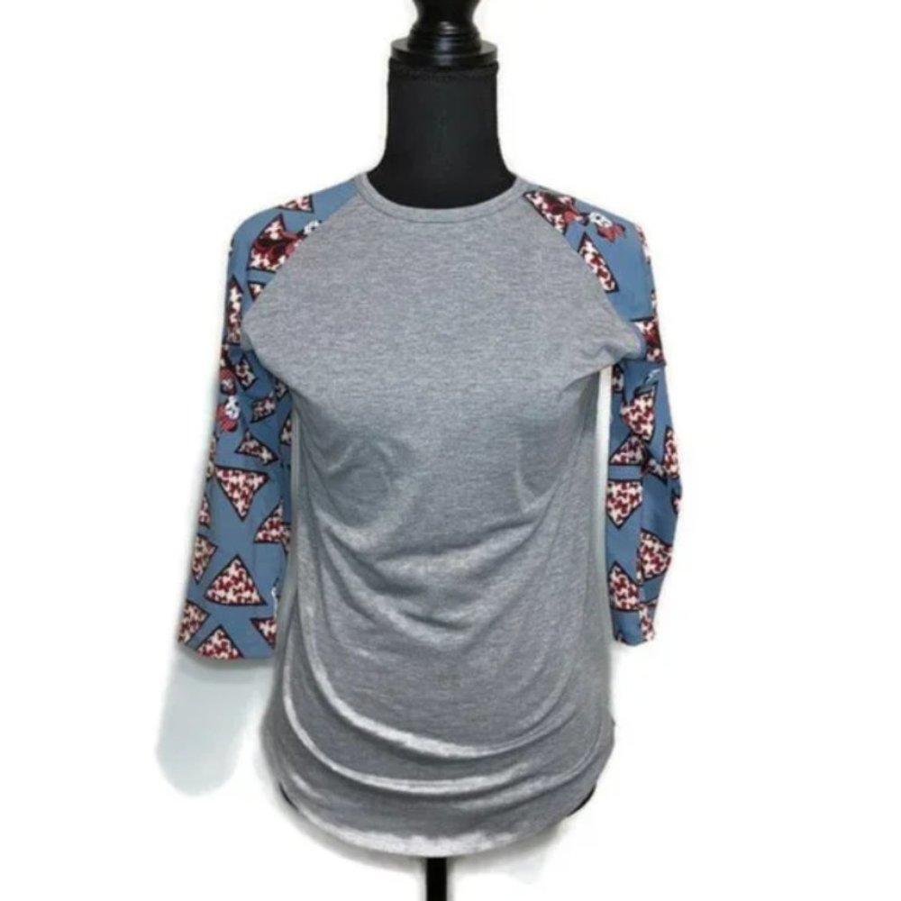 LuLaRoe Randy Grey w Minnie Mouse Sleeves